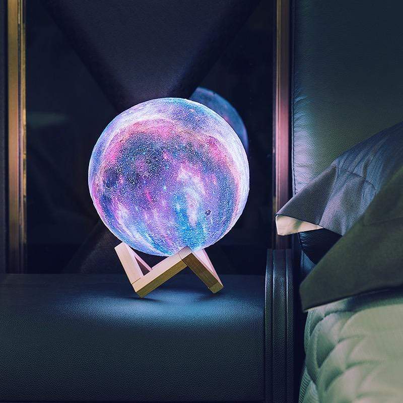 Galaxy Light USB Φωτιστικό Γαλαξίας - Πλανήτης 15εκ RGB LED 16 Χρωμάτων με Ξύλινη Βάση & Χειριστήριο